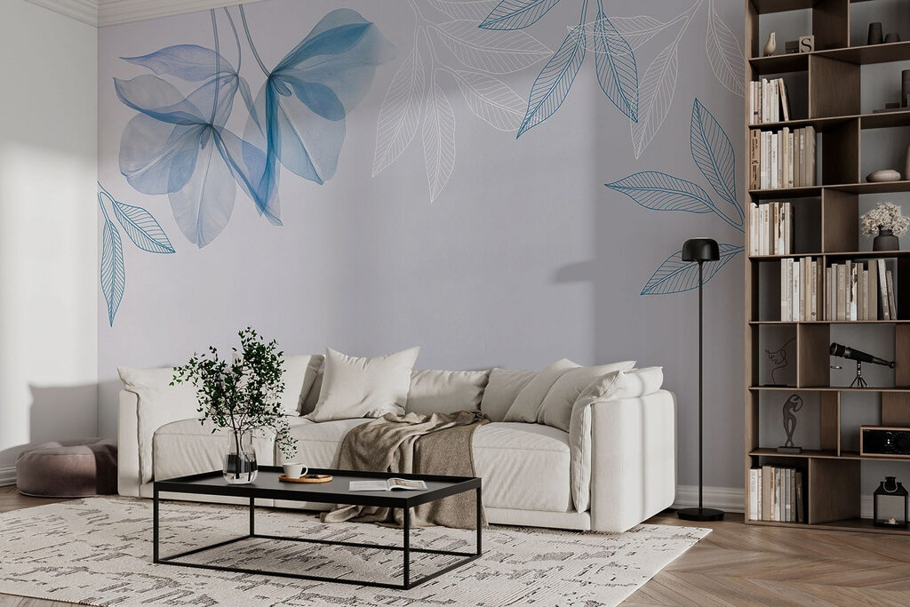 Blue and white leaves Blue and white leaves