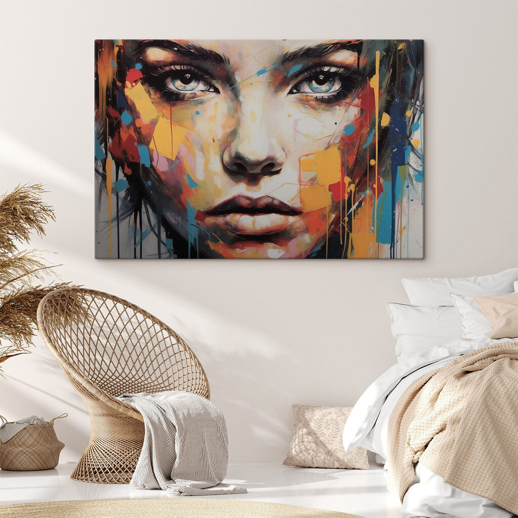 Painting of a woman's face Painting of a woman's face