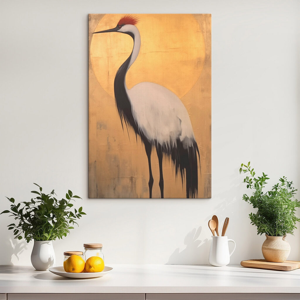 Painting of a crane Painting of a crane