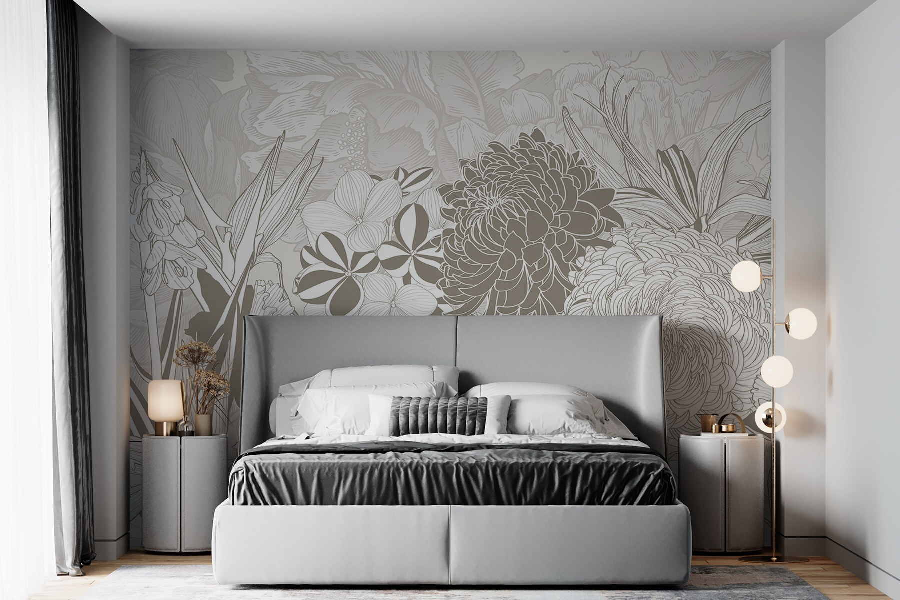 Floral patterns in delicate tones