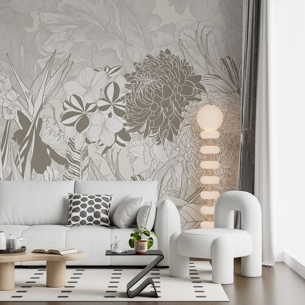 Floral patterns in delicate tones