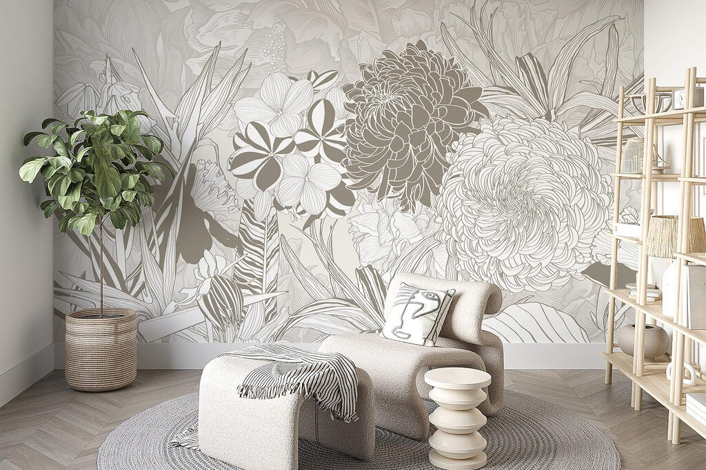 Floral patterns in delicate tones