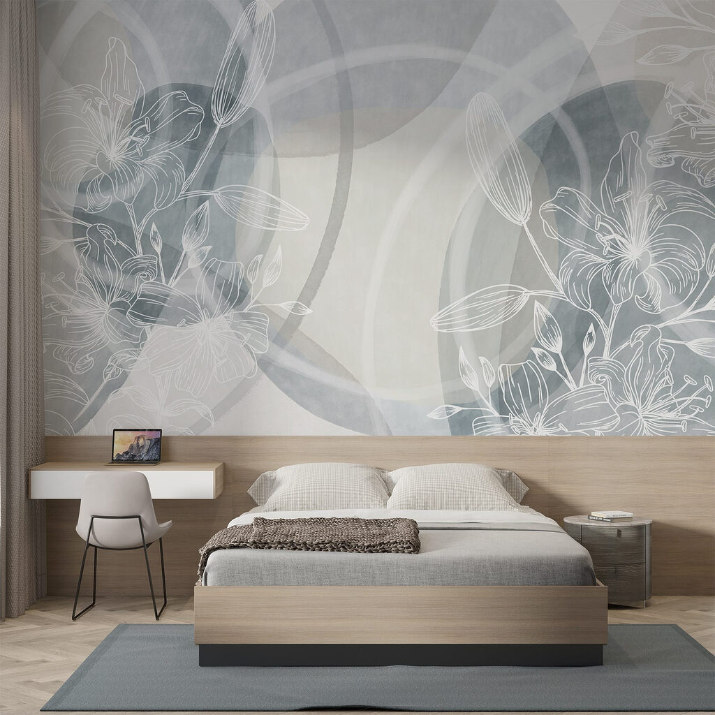 White flowers on a grey background White flowers on a grey background