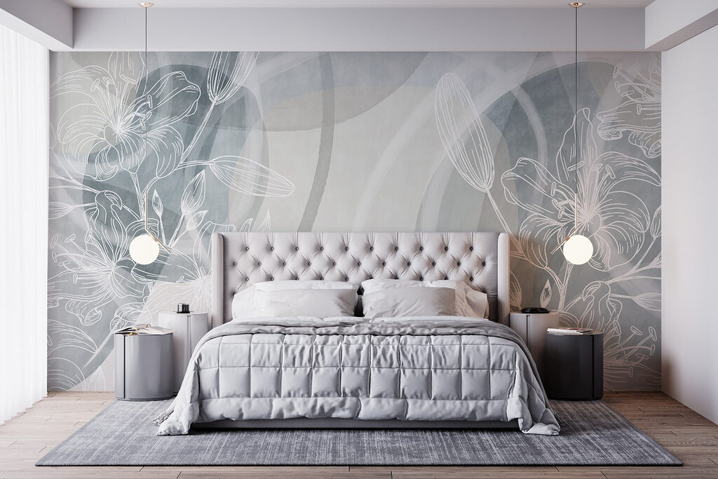 White flowers on a grey background White flowers on a grey background