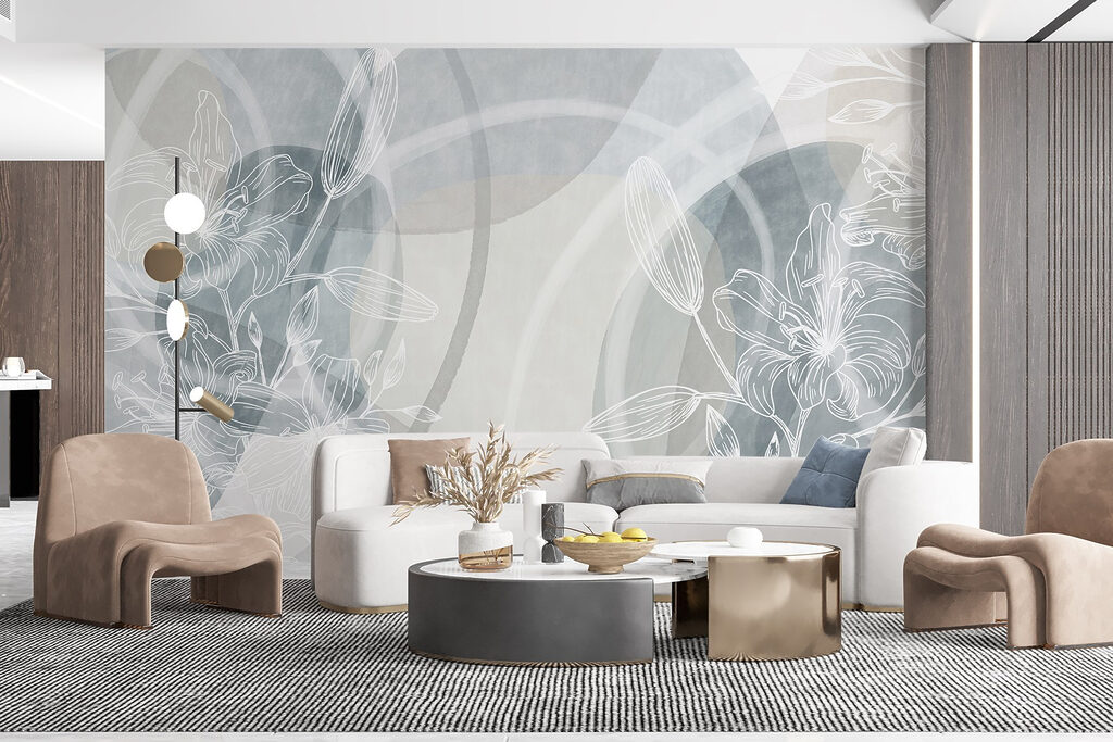 White flowers on a grey background White flowers on a grey background