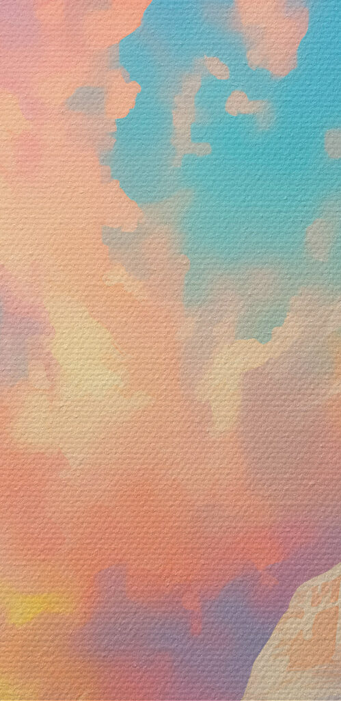 Painting of a mountain and water Painting of a mountain and water