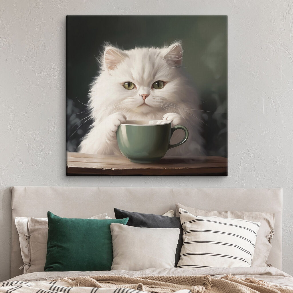 Cat holding a cup Cat holding a cup