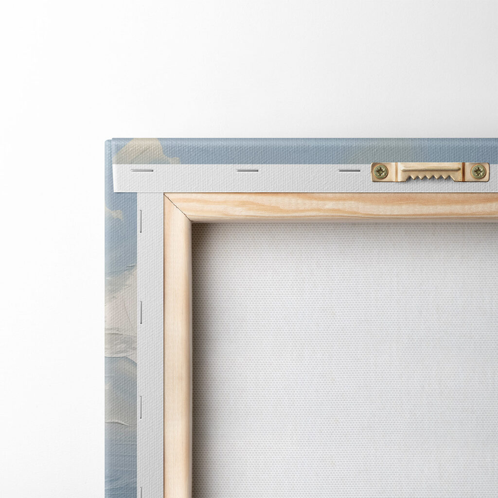 Painting of a beach and water Painting of a beach and water