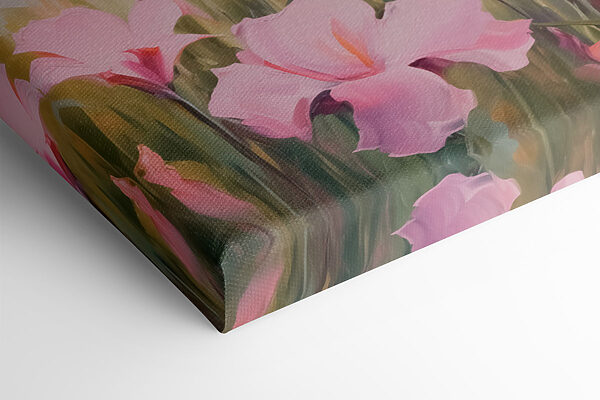 Maľba ružových kvetov v poli Maľba ružových kvetov v poli