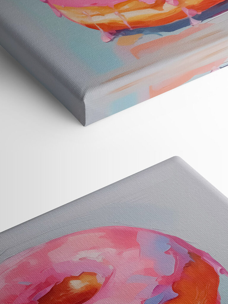 Two donuts with pink frosting