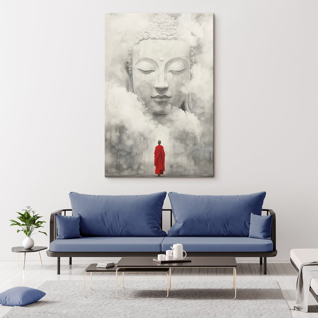 Man standing in front of a large statue