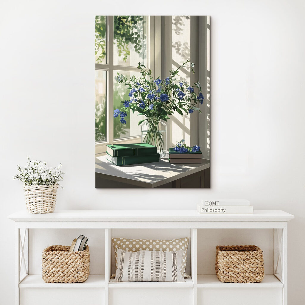 Vase of flowers in front of a window Vase of flowers in front of a window