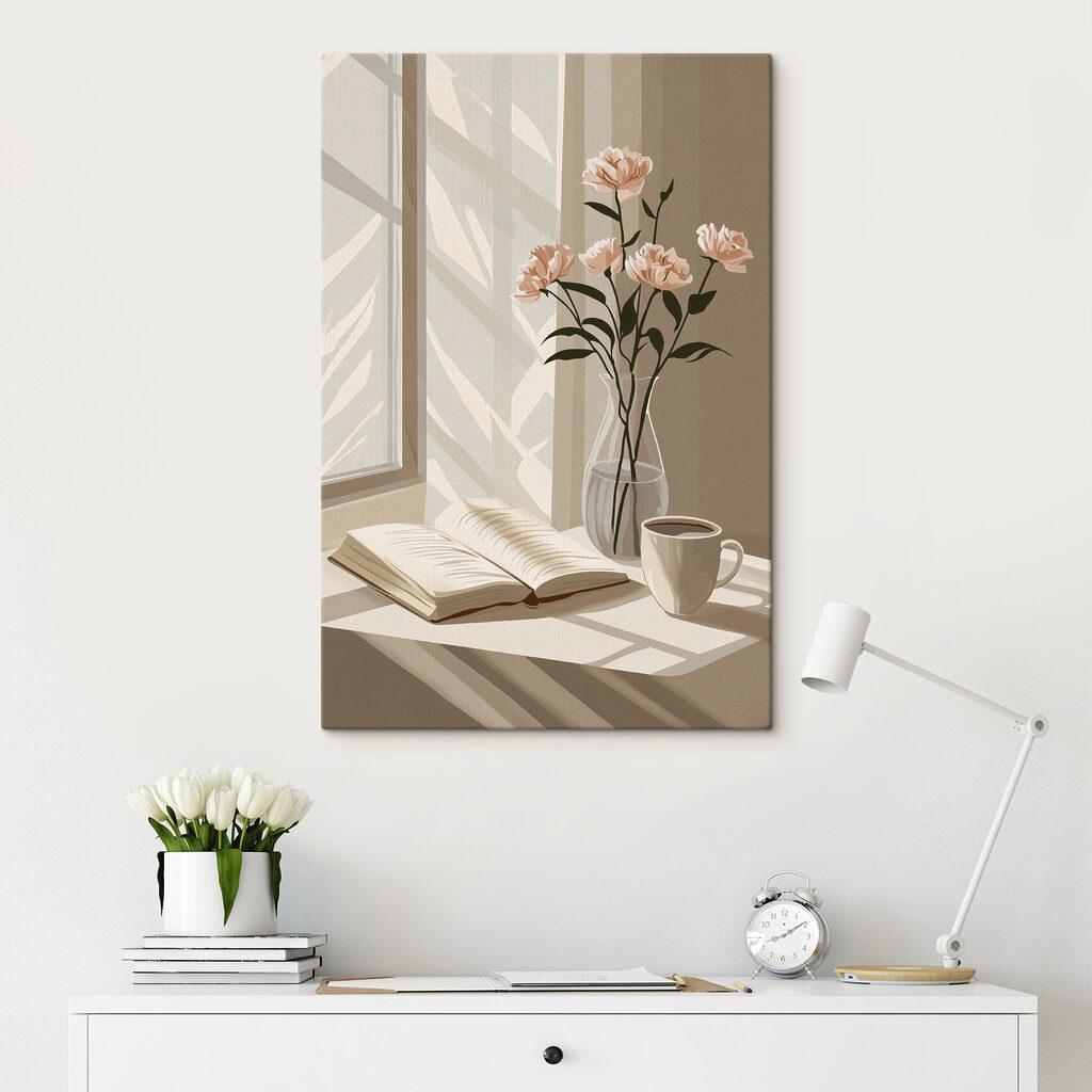 Book and a vase with flowers Book and a vase with flowers