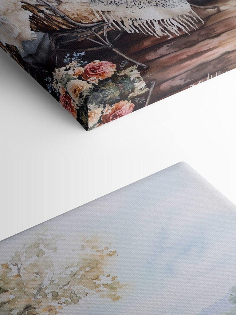 Painting of sheep on a porch Painting of sheep on a porch