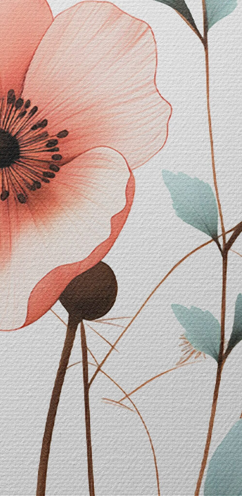 Flower with leaves on a stem