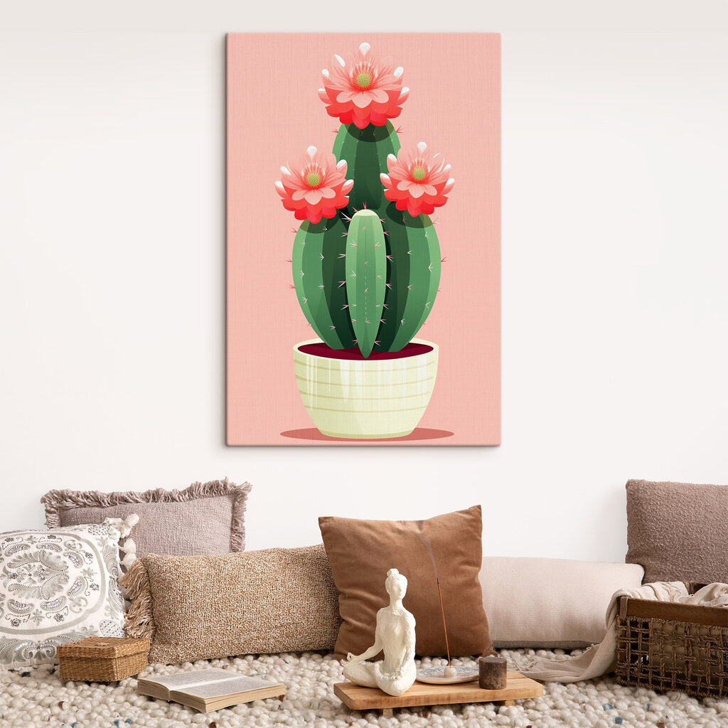 Cactus with pink flowers Cactus with pink flowers