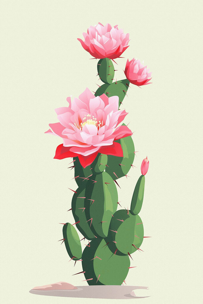 Cactus with pink flowers