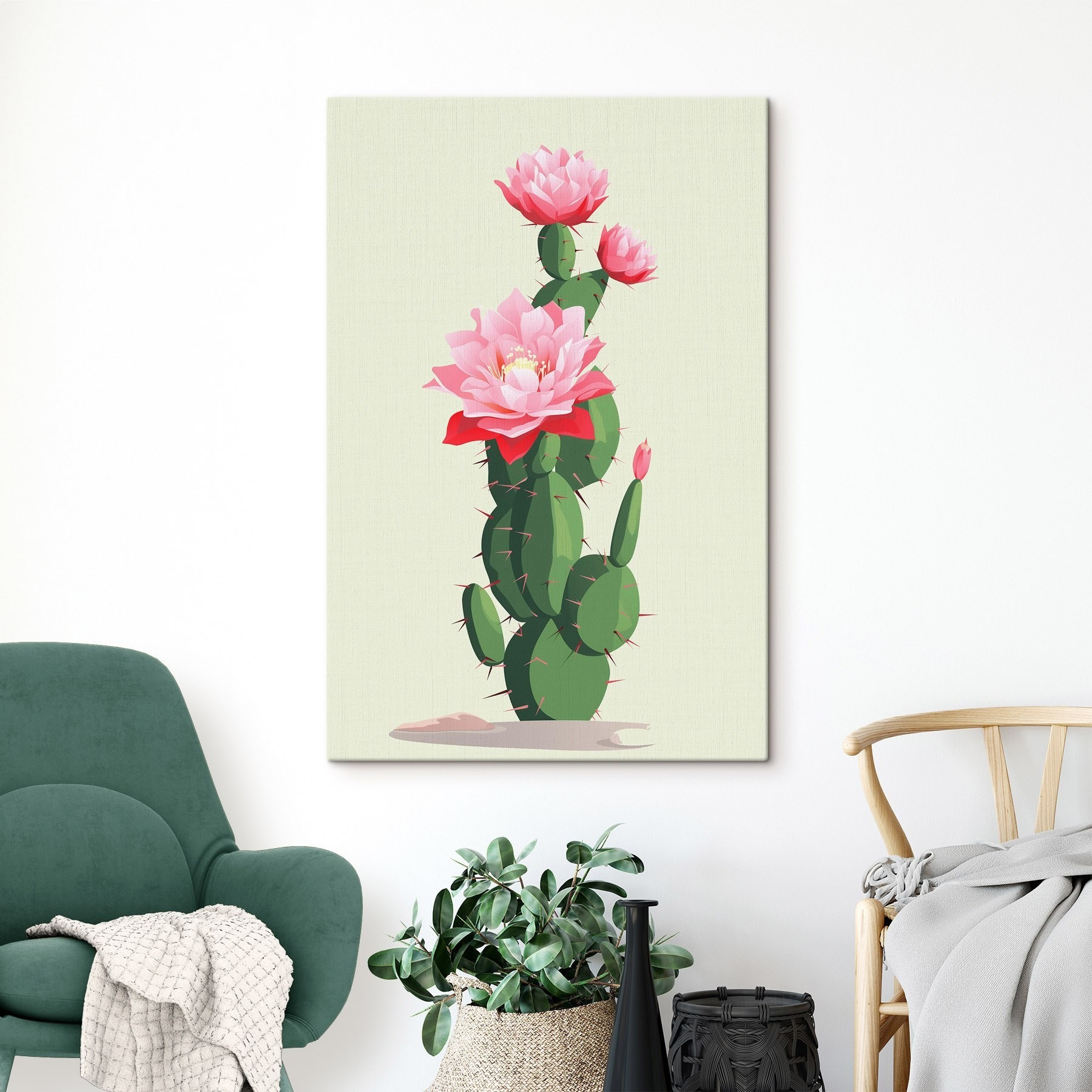 Cactus with pink flowers