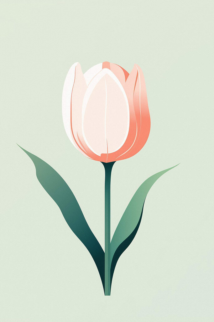 Pink flower with green leaves