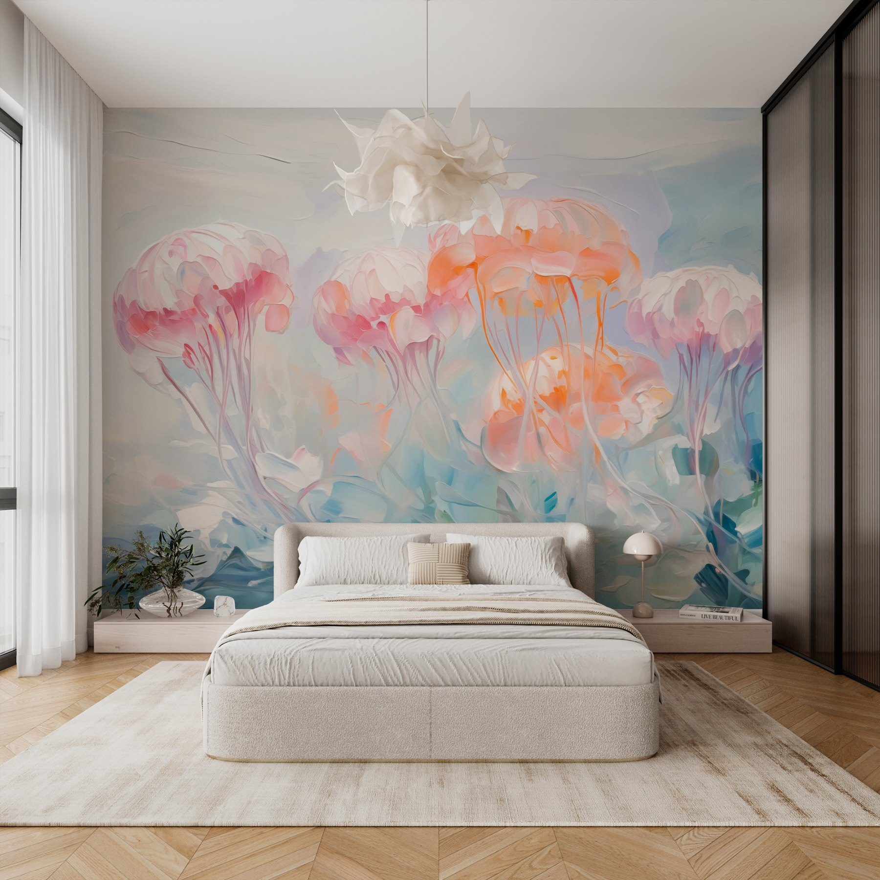 Painting of pink flowers