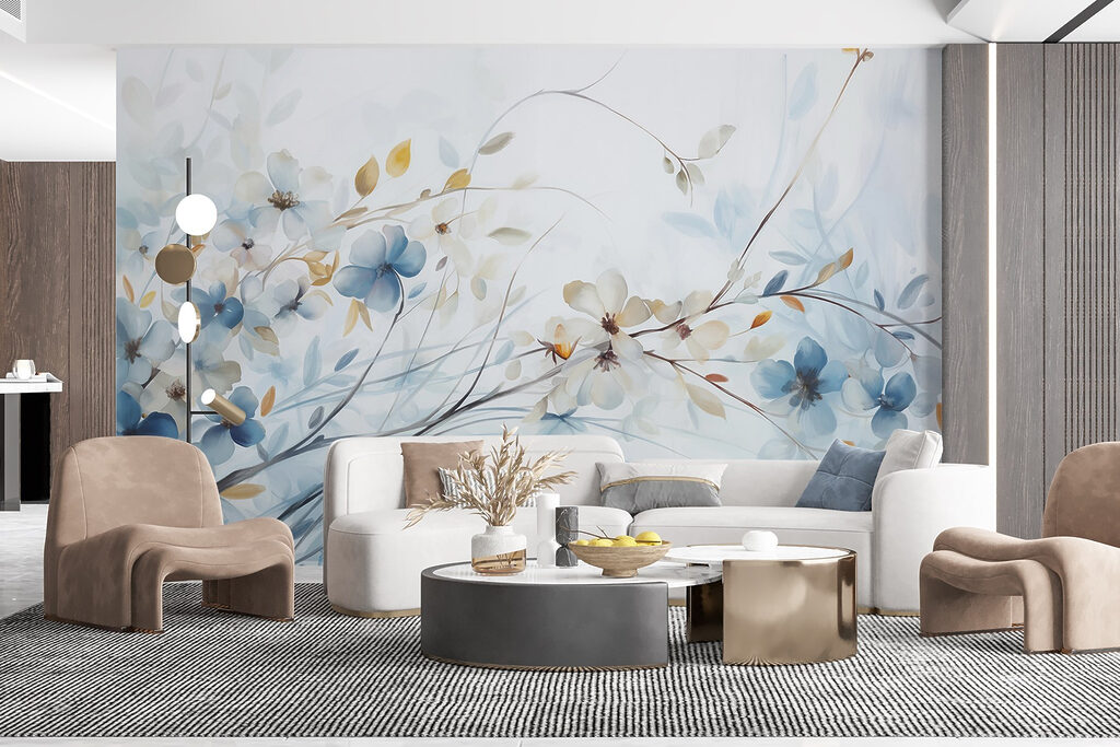 Painting of flowers and leaves Painting of flowers and leaves