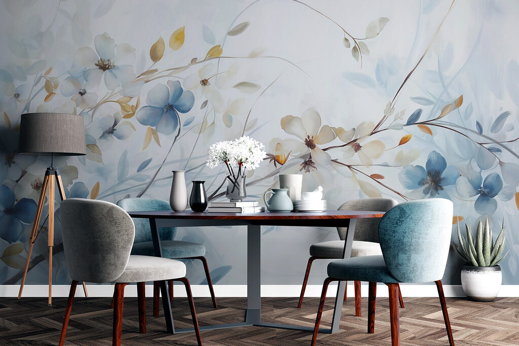 Painting of flowers and leaves Painting of flowers and leaves