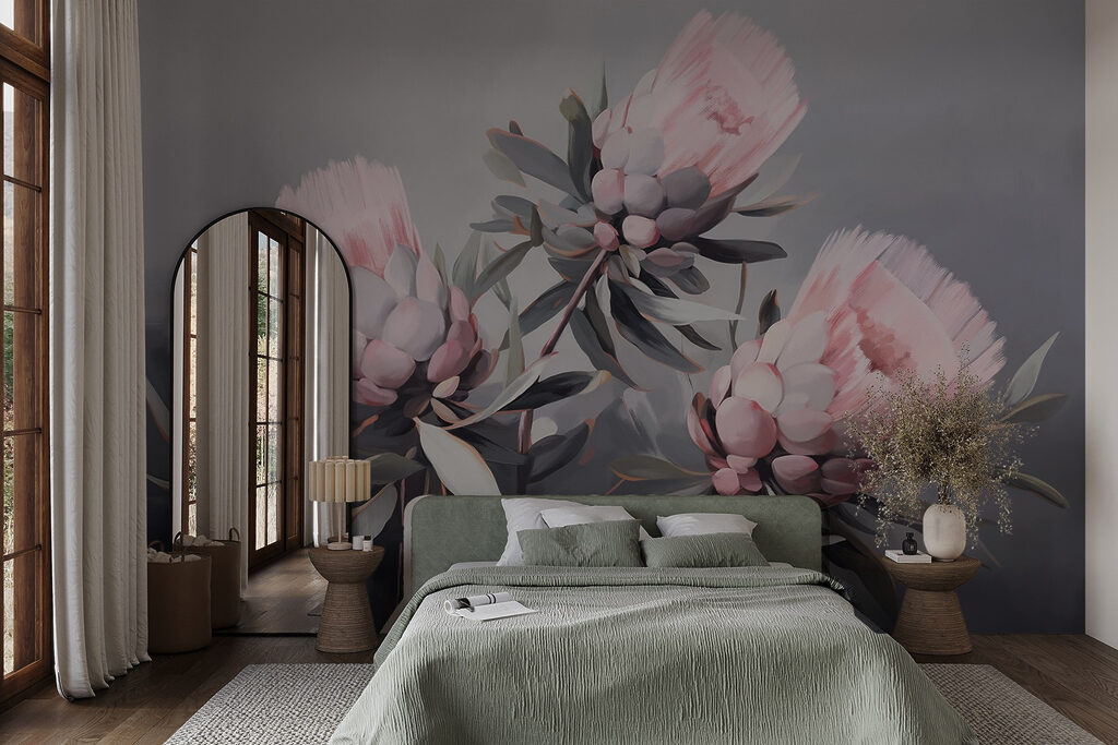 Painting of pink flowers Painting of pink flowers