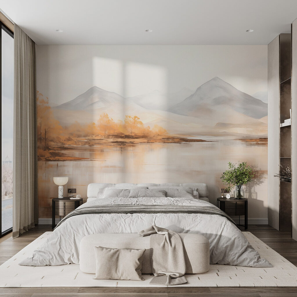 Water and mountains in the distance