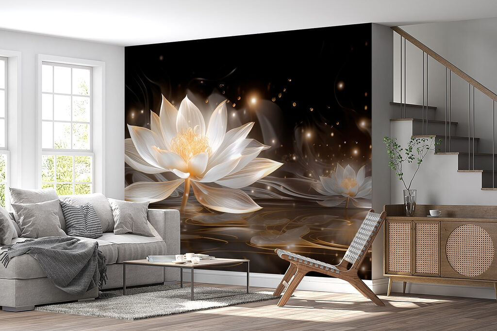 White flower in water White flower in water