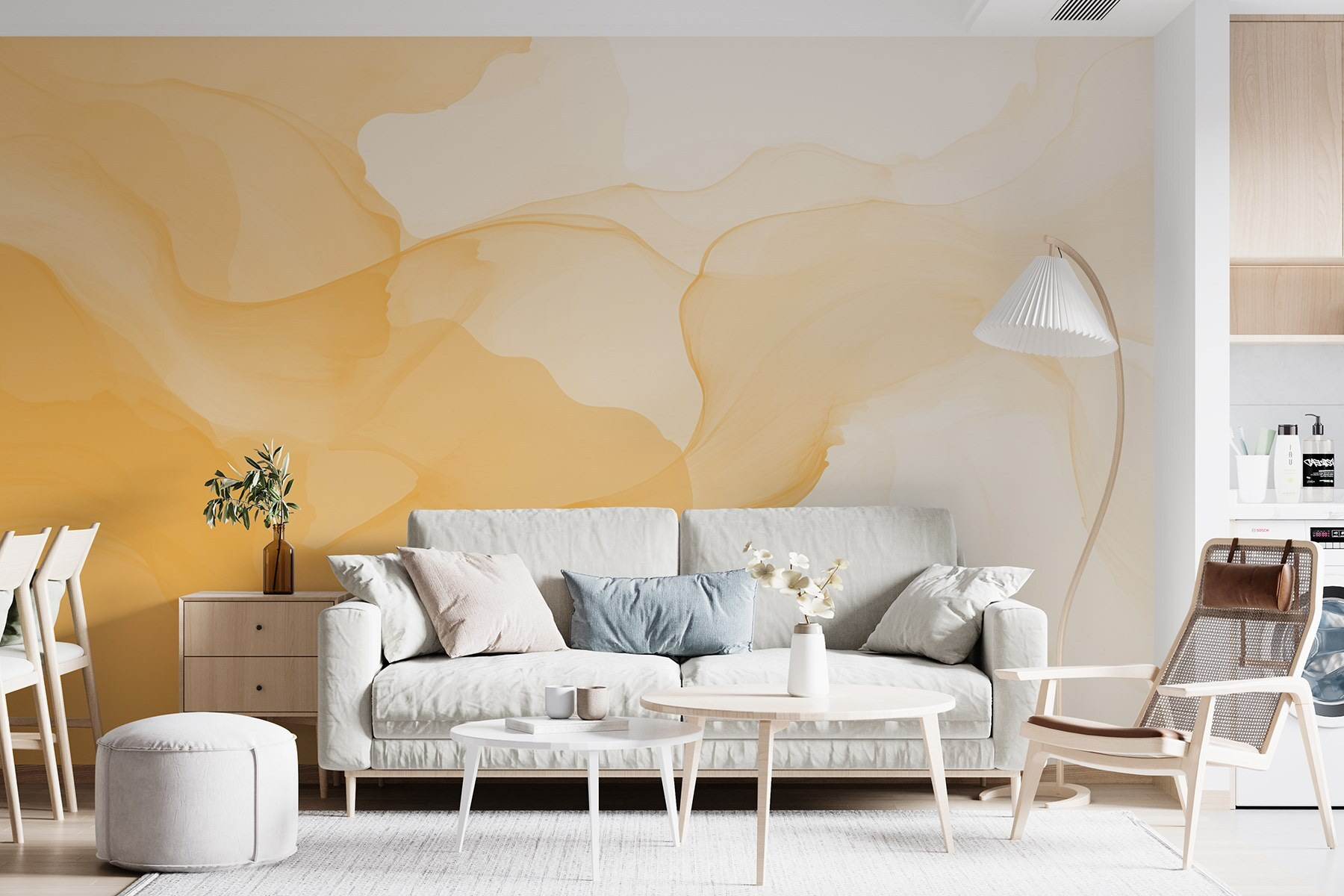 Soft waves of warm hues blending Soft waves of warm hues blending