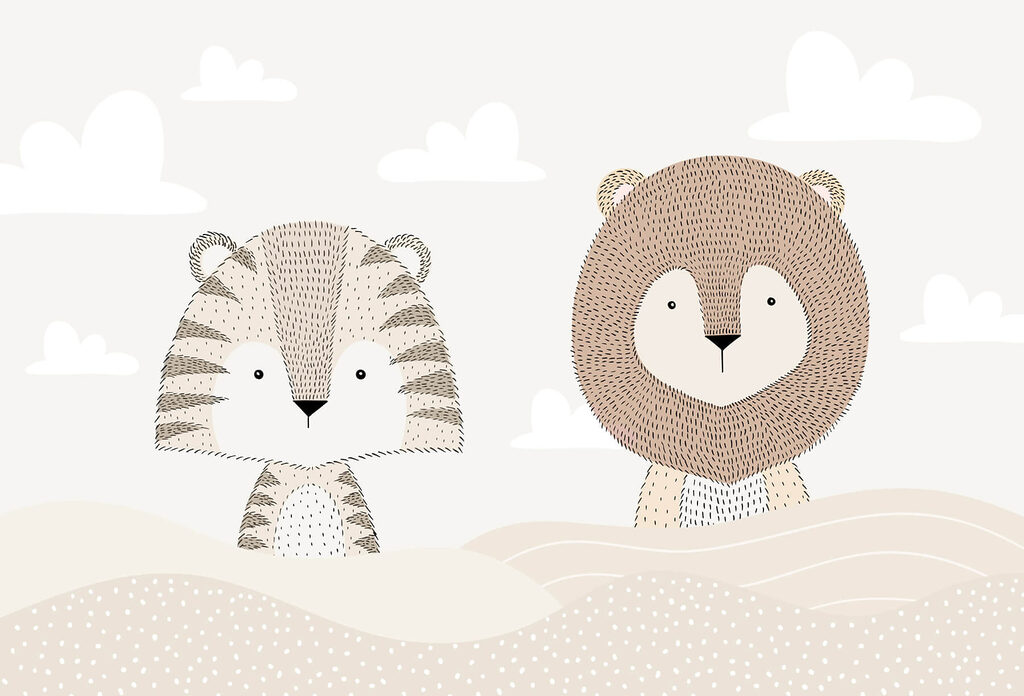 Lev a tiger v púšti Lev a tiger v púšti