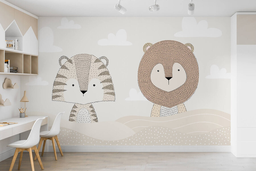 Lev a tiger v púšti Lev a tiger v púšti