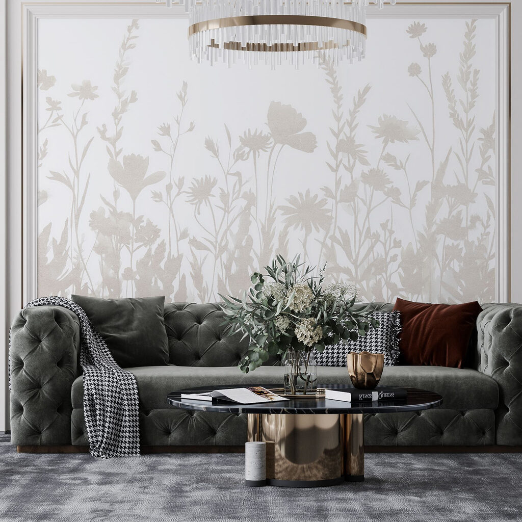 White background with flowers White background with flowers