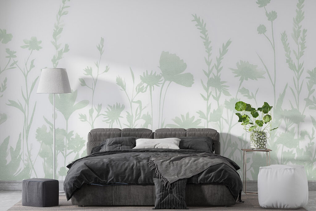 Whimsical floral silhouette design displayed Whimsical floral silhouette design displayed