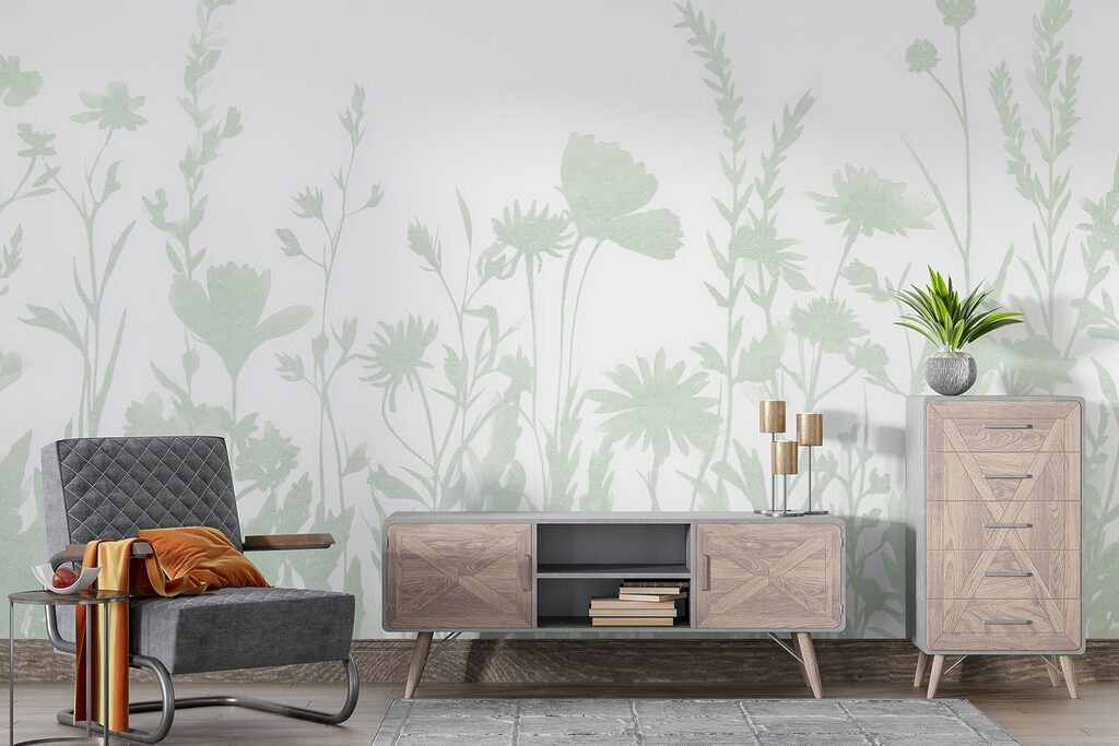 Whimsical floral silhouette design displayed Whimsical floral silhouette design displayed