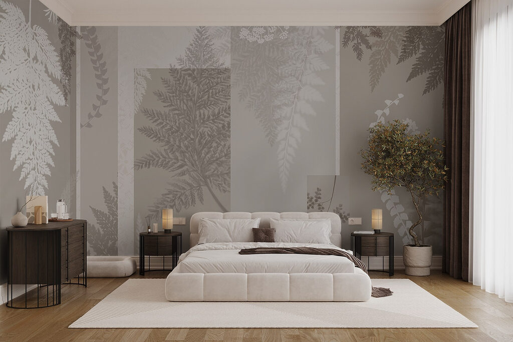 Grey and white floral pattern