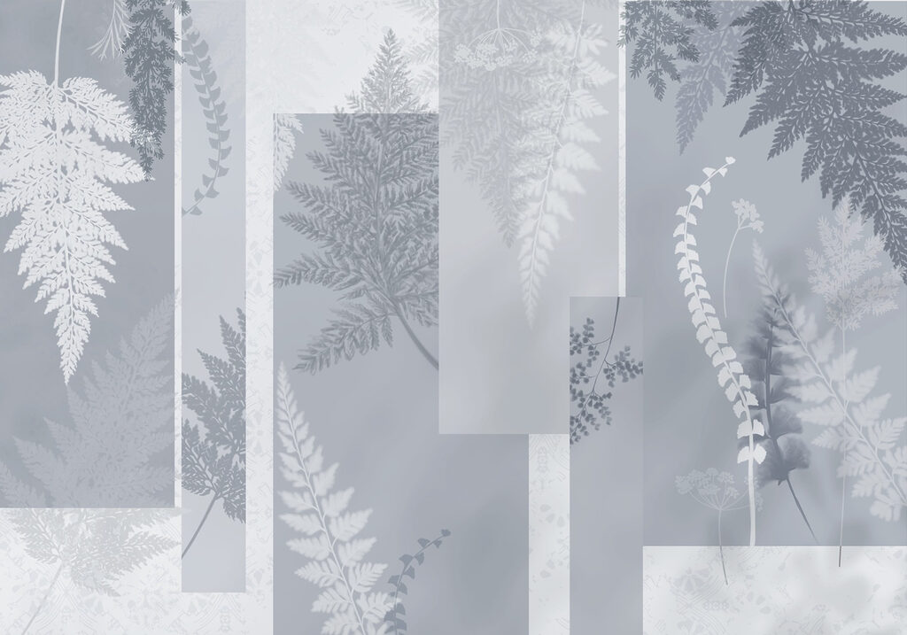 Grey and white floral pattern