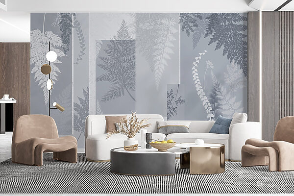 Grey and white floral pattern