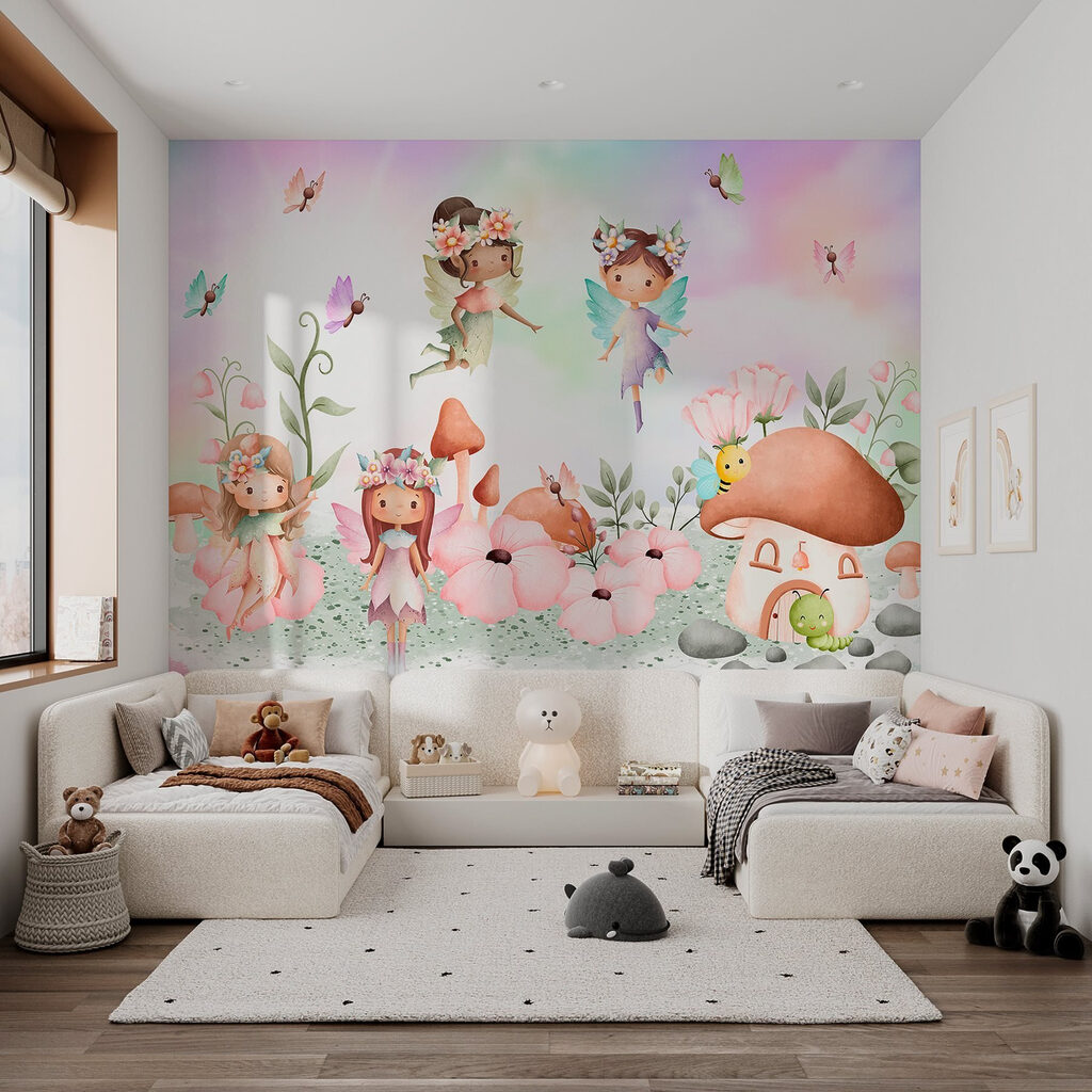 Group of fairies in a garden Group of fairies in a garden