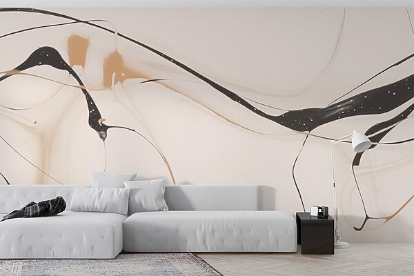 Black and tan paint on a white surface