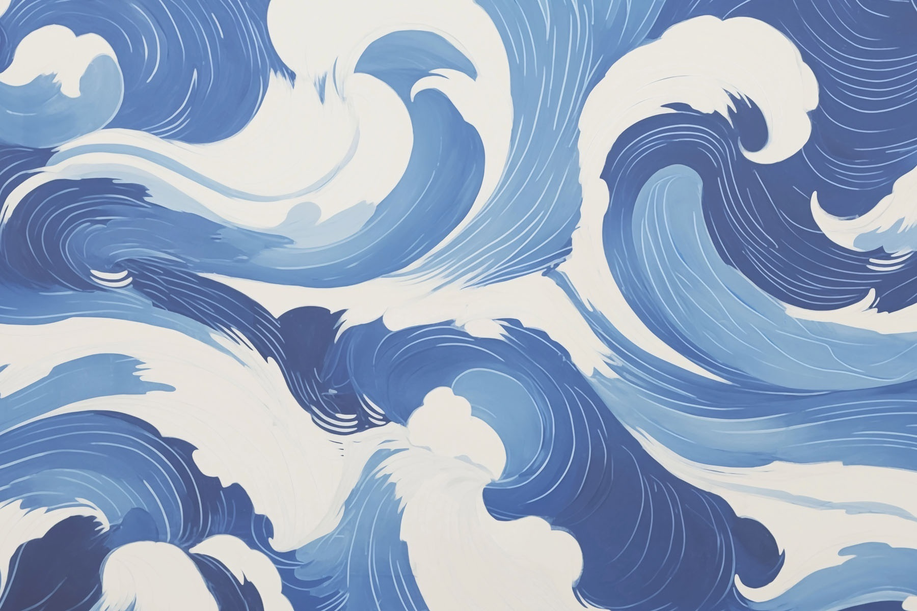 Blue and white waves