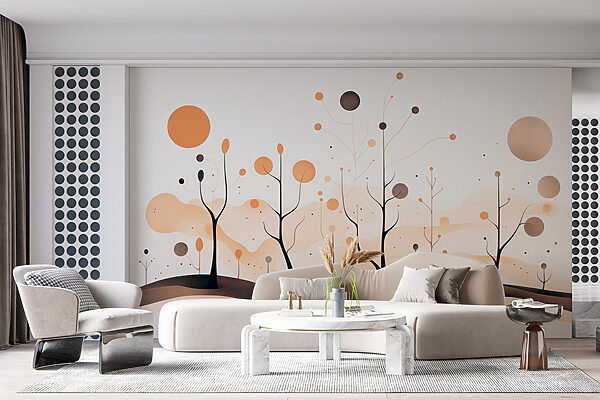 Painting of trees and plants