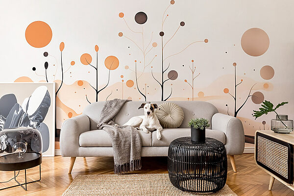 Painting of trees and plants