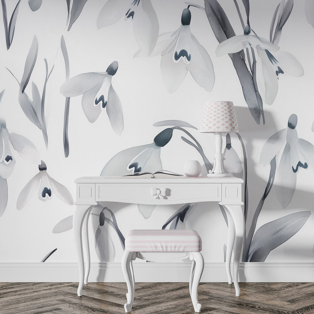 White flowers with gray leaves White flowers with gray leaves