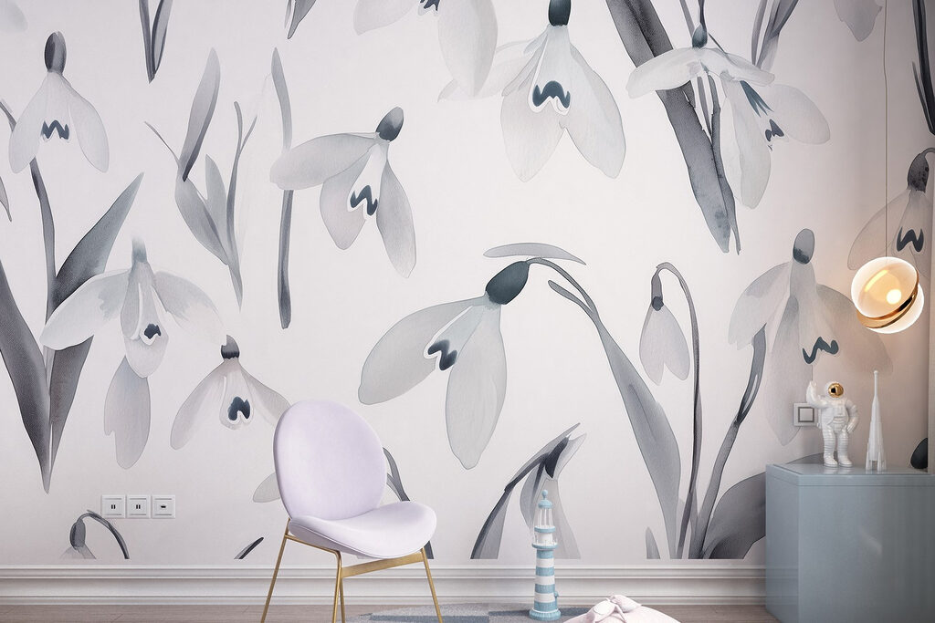 White flowers with gray leaves White flowers with gray leaves