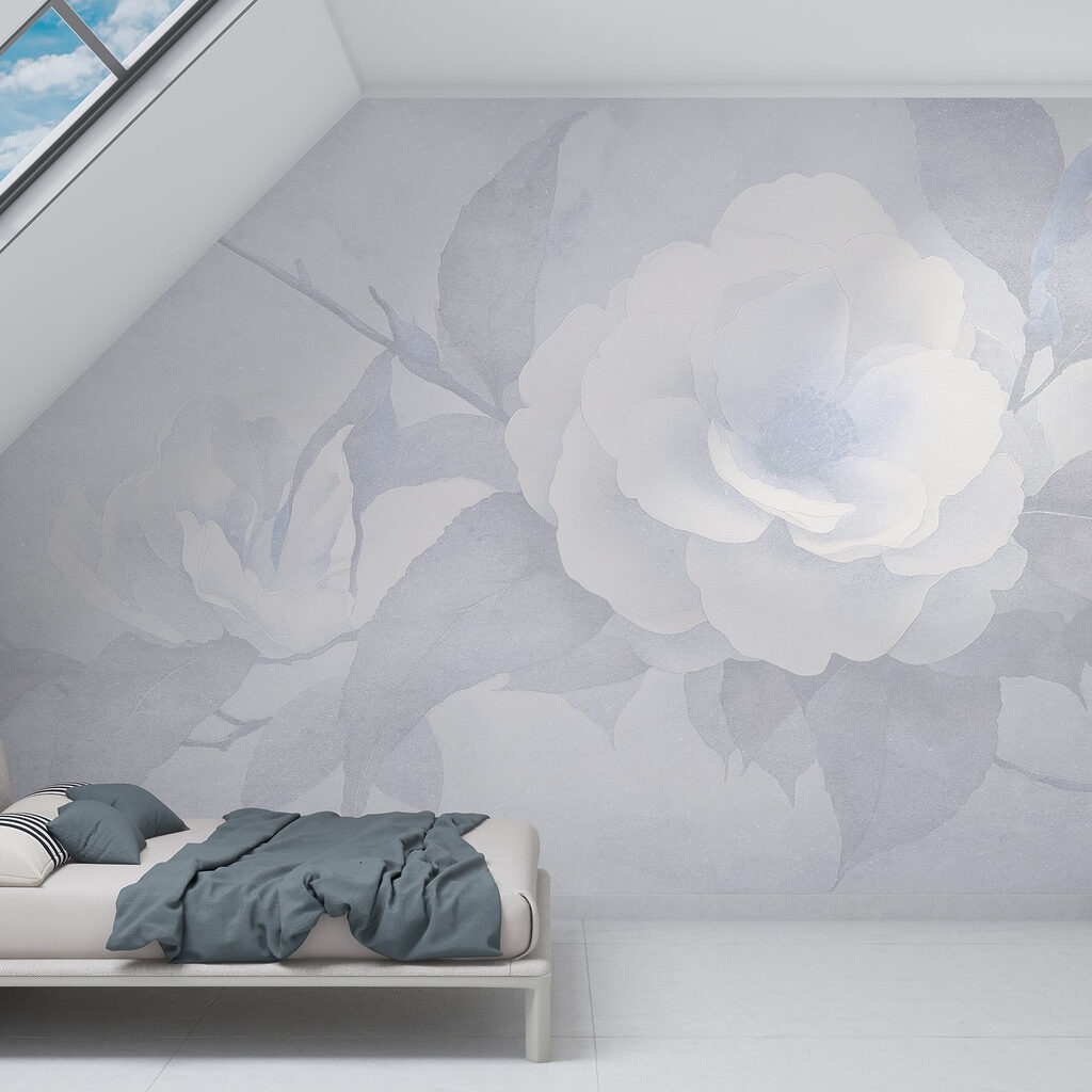 White flower with leaves White flower with leaves