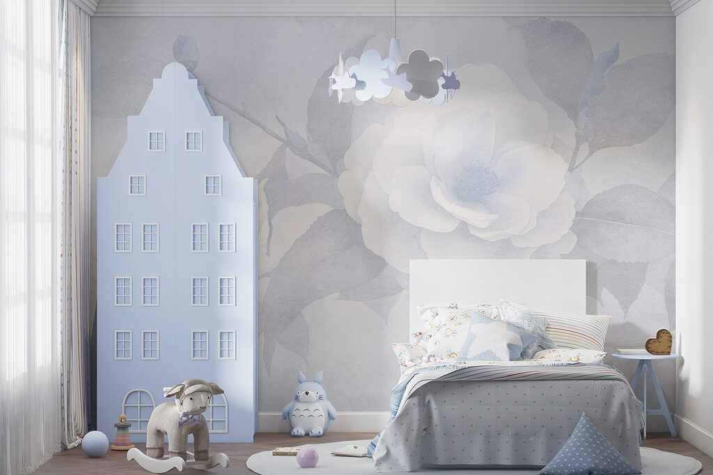 White flower with leaves White flower with leaves