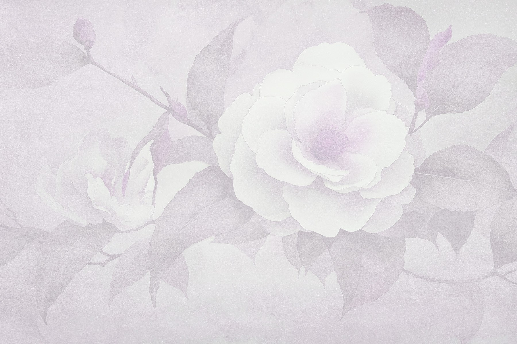 White flower with leaves