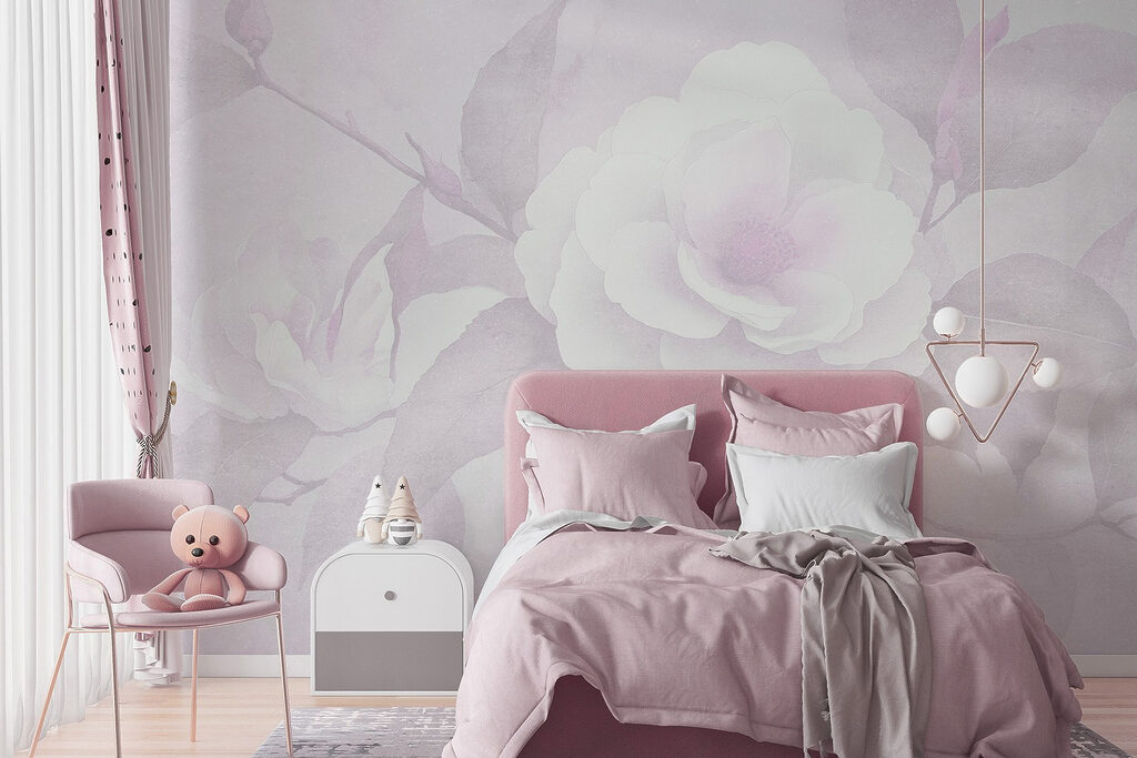 White flower with leaves