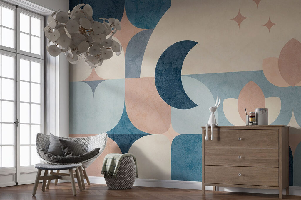 Blue and pink geometric design Blue and pink geometric design